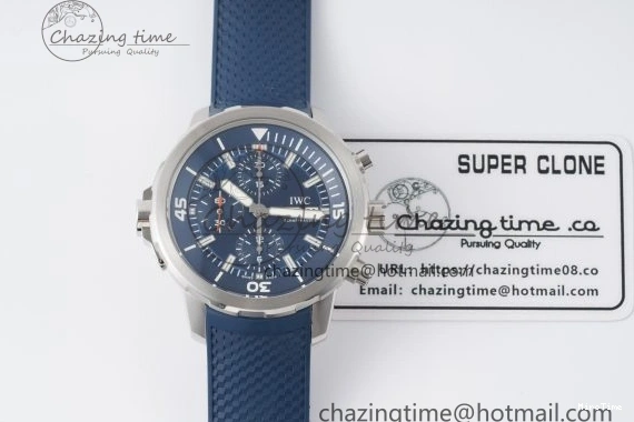 MIROTIME 0518 WellDesigned Aquatimer Automatic SS RSF 1:1 Best Edition Blue Dial on Blue Rubber Strap A 7057